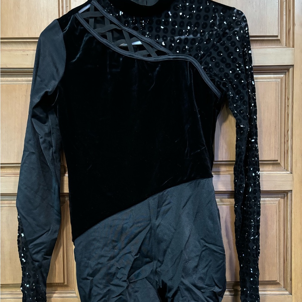 Long sleeve shorts style leotard.